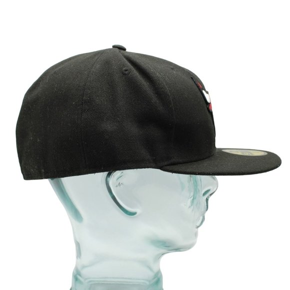 Chicago Bulls NBA Basketball New Era 59Fifty Black Fitted Hat Cap Sz 8 - Picture 6 of 9